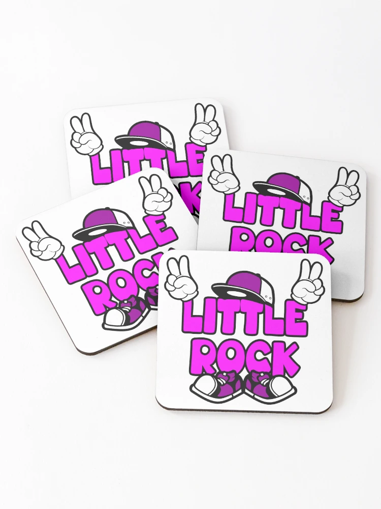 Thumbnail 1 of 5, Coasters (Set of 4), LITTLE ROCK Graffiti Retro Lettering designed and sold by NFTWords.