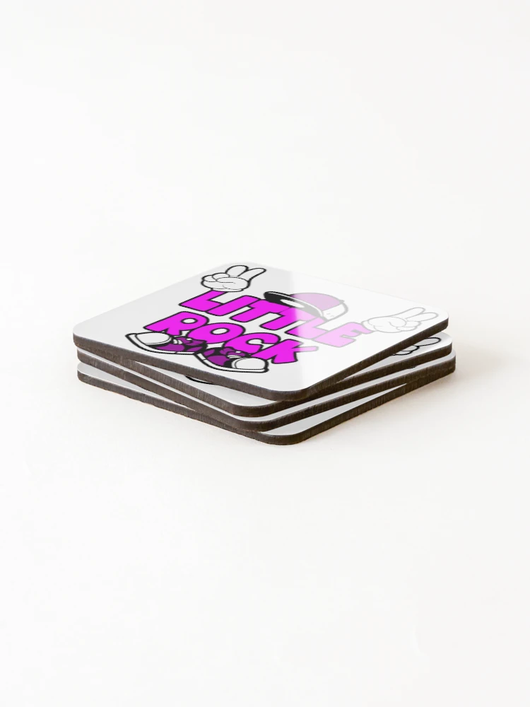 Thumbnail 4 of 5, Coasters (Set of 4), LITTLE ROCK Graffiti Retro Lettering designed and sold by NFTWords.