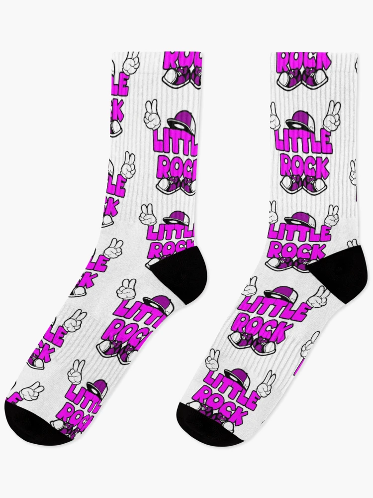 Thumbnail 1 of 5, Socks, LITTLE ROCK Graffiti Retro Lettering designed and sold by NFTWords.