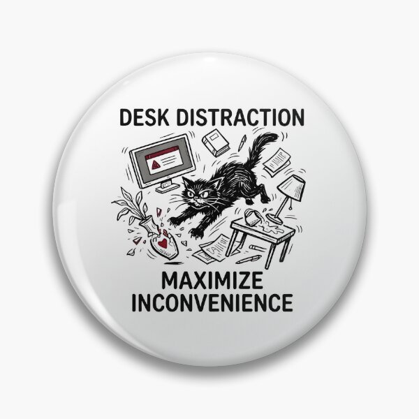 Item preview, Desk Distraction Maximize Inconvenience - Funny Cat Work From Home Retro designed and sold by HappyHarmony40.