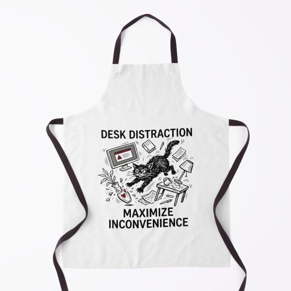 Item preview, Desk Distraction Maximize Inconvenience - Funny Cat Work From Home Retro designed and sold by HappyHarmony40.