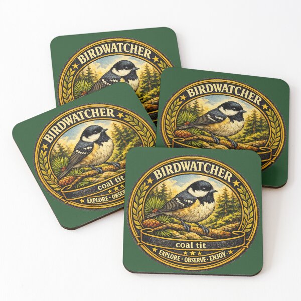 Item preview, Coal Tit Birdwatcher Badge – Vintage Woodland Bird Lover Gift • Heritage Outdoor Patch designed and sold by stevenwoodcock.
