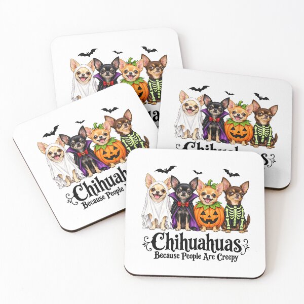 Item preview, Chihuahua People Are Creepy Halloween Dracula Ghost Skeleton Pumpkin Dogs designed and sold by elisarasada.