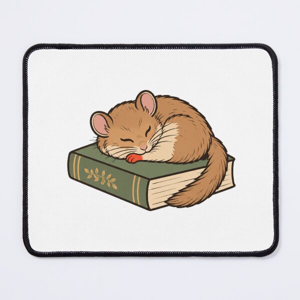 Item preview, Cozy Study Room Sleeping Dormouse Illustration designed and sold by bosamji.
