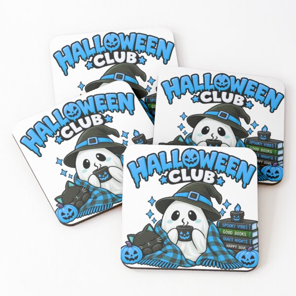 Item preview, Introvert Halloween Club – Cozy Ghost, Witch Hat & Black Cat Halloween designed and sold by Shahrukh Ali.