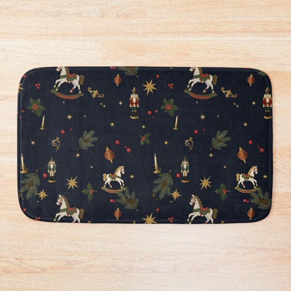 Item preview, Rocking Horse and Nutcracker Christmas Toss — Midnight Navy designed and sold by NATHA PALETTE.