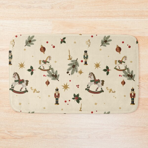 Item preview, Rocking Horse and Nutcracker Christmas Toss — Vintage Ivory designed and sold by NATHA PALETTE.