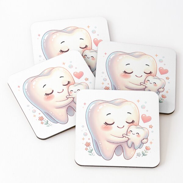 Item preview, Mommy and Baby Tooth Hug Cute Kawaii Dental designed and sold by Mommy-Smile.