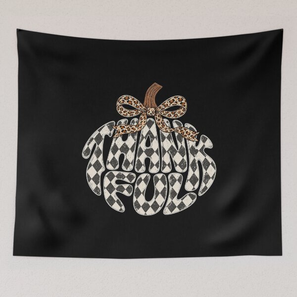 Item preview, Thankful Checkered Pumpkin Bow Autumn Design designed and sold by MelBarrerahh.