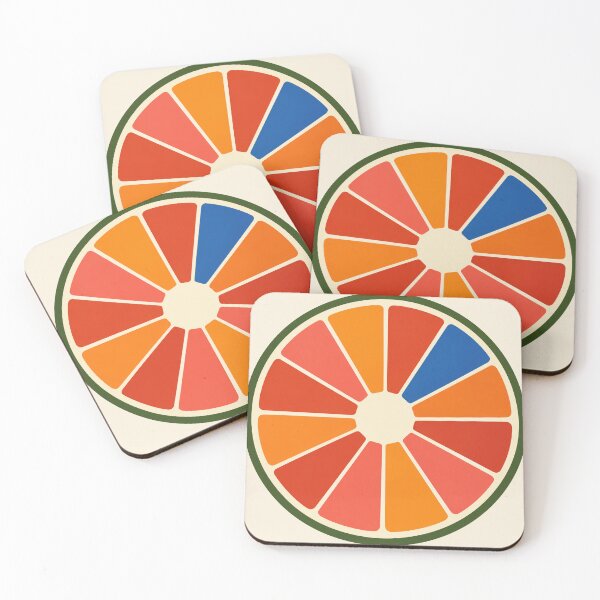 Item preview, Citrus Twelve – Modern Geometric Fruit Wall Clock designed and sold by astersgraphics.