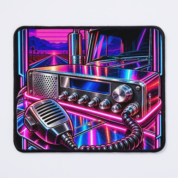 Item preview, Synthwave Trucker &  Neon CB Radio designed and sold by NomadForge.
