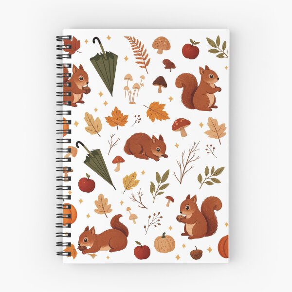 Item preview, Cute Autumn Squirrel Pattern, Cozy Fall Pumpkin Mushroom and Leaves Design designed and sold by HoMya.