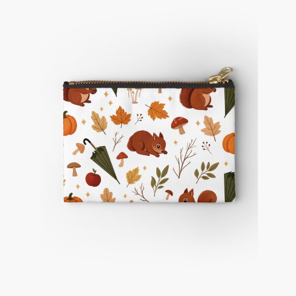 Item preview, Cute Autumn Squirrel Pattern, Cozy Fall Pumpkin Mushroom and Leaves Design designed and sold by HoMya.