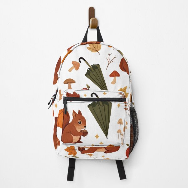 Item preview, Cute Autumn Squirrel Pattern, Cozy Fall Pumpkin Mushroom and Leaves Design designed and sold by HoMya.