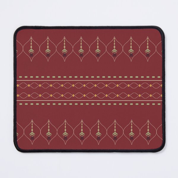 Item preview, Thai Crown Flower and Jasmine Threaded Border – Oxblood Heritage Floral Stripe designed and sold by NATHA PALETTE.