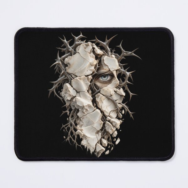 Item preview, The Surface Was Never Blind – Surreal Blue Eye in Cracked Stone designed and sold by Anyshca.