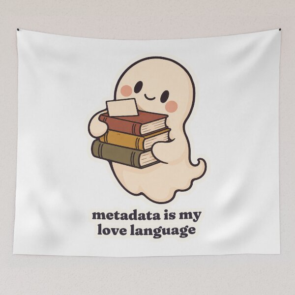 Item preview, Cute Ghost Librarian Metadata Is My Love Language designed and sold by OuqCreations.
