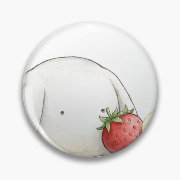 Item preview, Cute Chick Pecking Strawberry Bunny Kawaii Sticker designed and sold by xiaoxiaochibi.