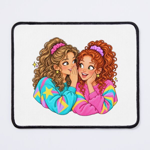 Item preview, Redhead and Blonde Besties Whispering Retro 80s designed and sold by Sandy's Cheeky Studio.
