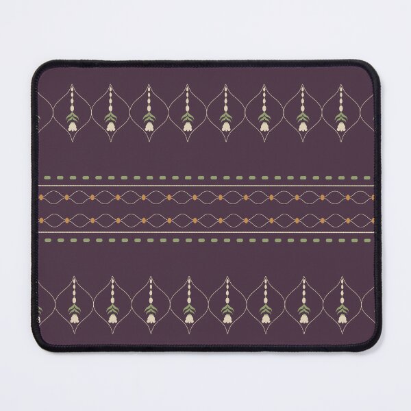 Item preview, Thai Crown Flower and Jasmine Threaded Border – Smoked Plum Dark Floral Stripe designed and sold by NATHA PALETTE.