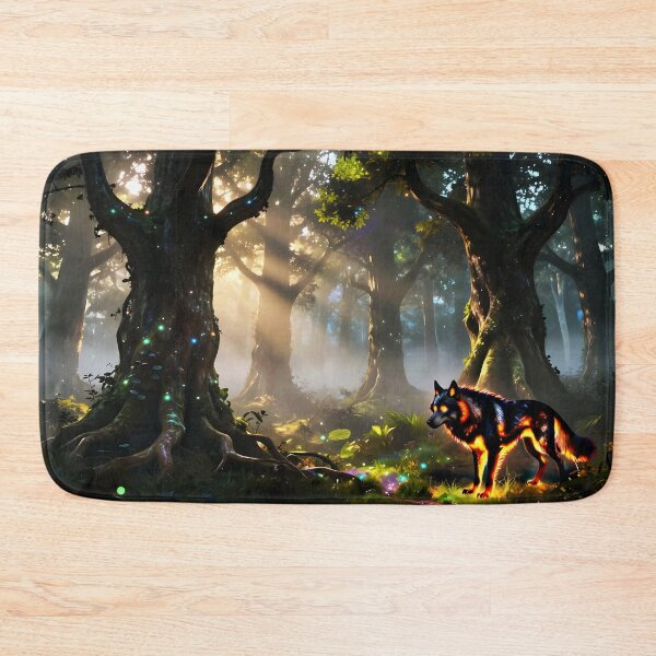 Item preview, Black Wolf Fire Spirit in Enchanted Forest designed and sold by Fanta-sticky.