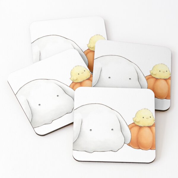 Artikelvorschau, Niedliches Küken auf Kürbishase Herbst Kawaii Aufkleber entworfen und verkauft von xiaoxiaochibi.