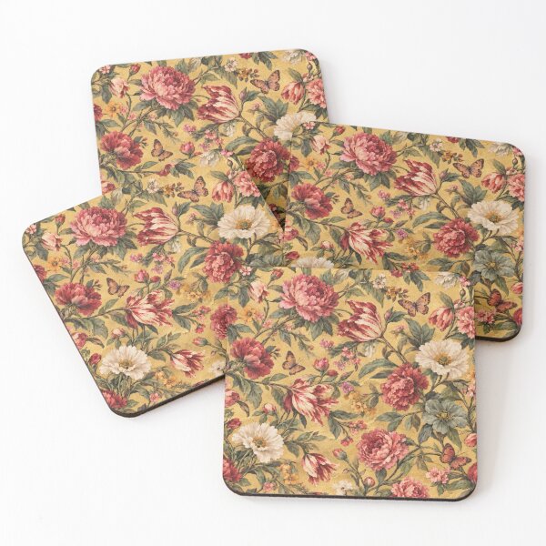 Item preview, Antique Gold Garden – Vintage Floral and Butterfly Pattern designed and sold by Bodique.