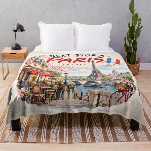 Item preview, Next Stop Paris France Travel Art designed and sold by Sasas Design.