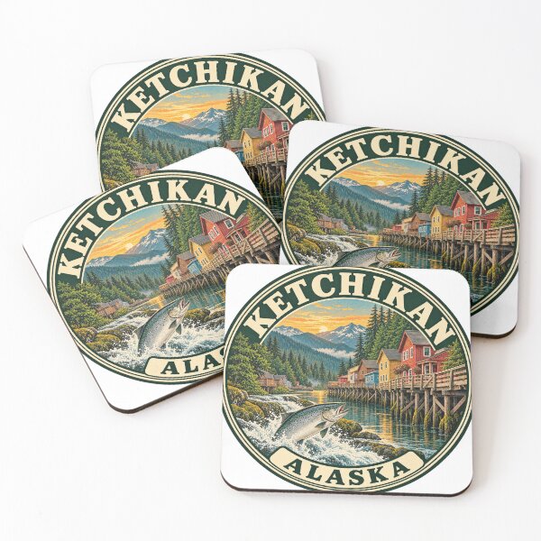 Aperçu de l'œuvre Ketchikan Alaska Vintage Travel Badge créée et vendue par mnkyride.