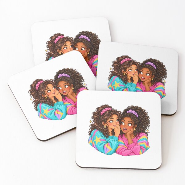 Item preview, Besties Whispering Secrets Retro 80s Best Friends designed and sold by Sandy's Cheeky Studio.