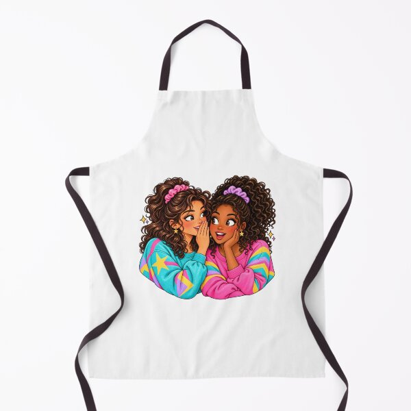 Item preview, Besties Whispering Secrets Retro 80s Best Friends designed and sold by Sandy's Cheeky Studio.