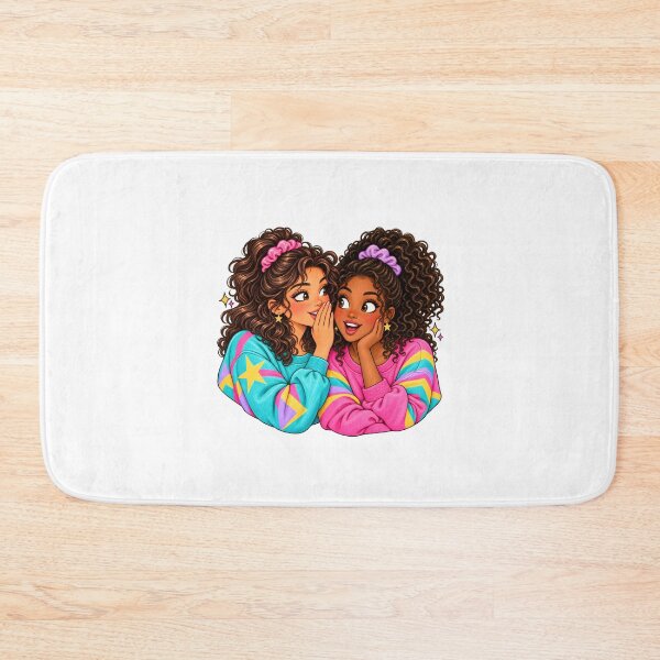 Item preview, Besties Whispering Secrets Retro 80s Best Friends designed and sold by Sandy's Cheeky Studio.