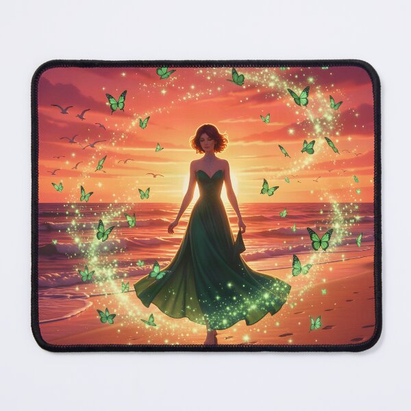 Item preview, The Green Queen Walks the Beach at Sunset designed and sold by Fanta-sticky.