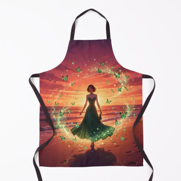 Item preview, The Green Queen Walks the Beach at Sunset designed and sold by Fanta-sticky.