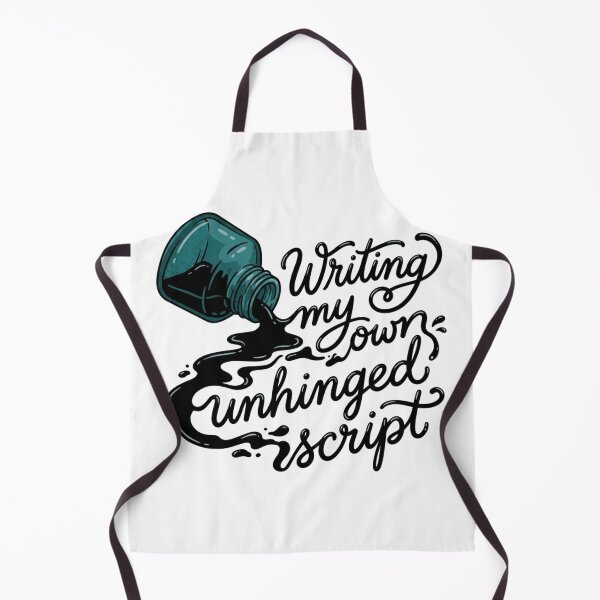 Item preview, Writing My Own Unhinged Script Hand-Drawn Spilled Ink Bottle Author Quote designed and sold by raedattia.