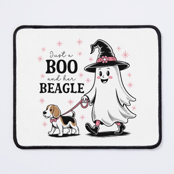 Item preview, Just a Boo and Her Beagle Retro Ghost Halloween Dog Mom Pink designed and sold by elisarasada.