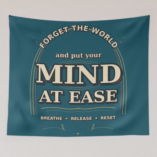 Item preview, Forget The World Mind At Ease Sticker, Retro Rainbow Calm Quote Gift designed and sold by HoMya.