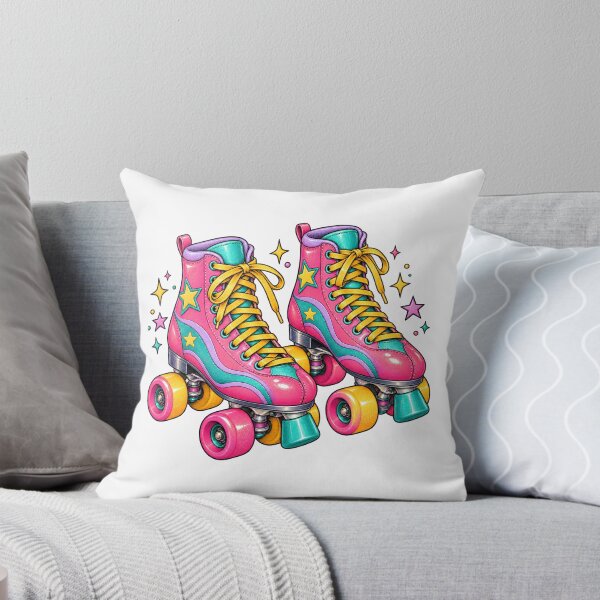 Item preview, Retro 80s Pink Glitter Roller Skates designed and sold by Sandy's Cheeky Studio.