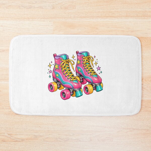 Item preview, Retro 80s Pink Glitter Roller Skates designed and sold by Sandy's Cheeky Studio.