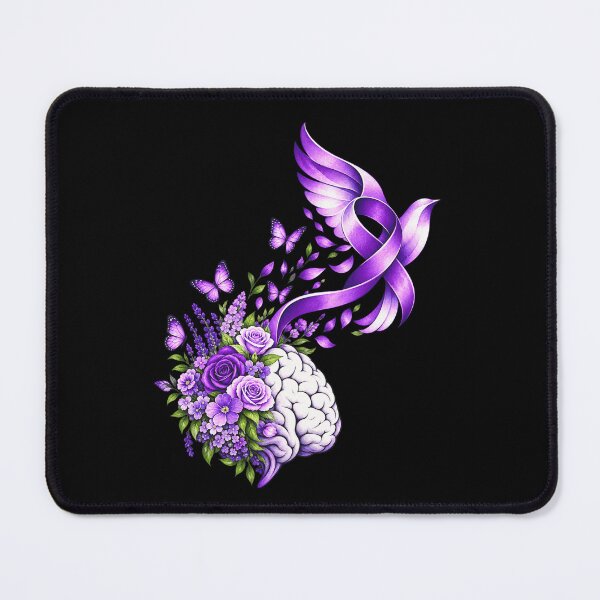 Item preview, Purple Ribbon Awareness Brain Health Mental Health Support designed and sold by FolkGraphics.
