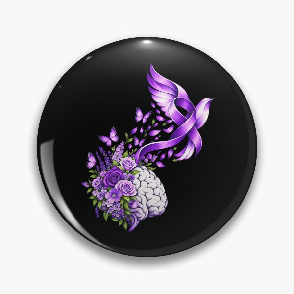 Item preview, Purple Ribbon Awareness Brain Health Mental Health Support designed and sold by FolkGraphics.