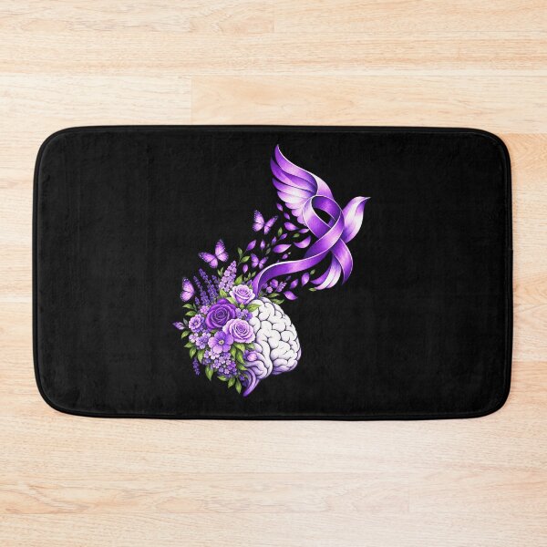 Item preview, Purple Ribbon Awareness Brain Health Mental Health Support designed and sold by FolkGraphics.