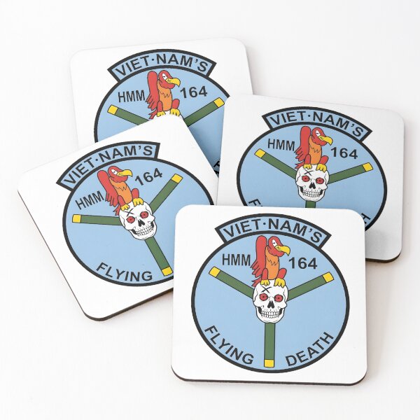 Item preview, USMC HMM-164 "Knightriders" Vietnam Era "Flying Death" Squadron Patch designed and sold by CharlieDesings.