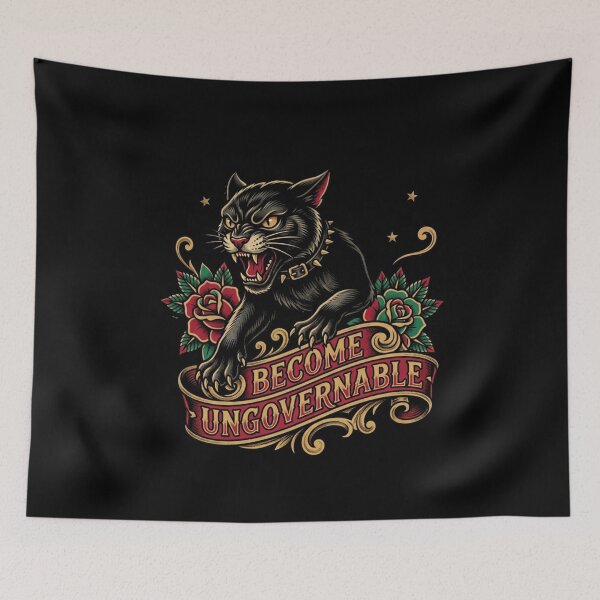 Item preview,  Become Ungovernable Funny Rebel Cat Meme Sarcastic Cute T-Shirt designed and sold by HappyHarmony40.