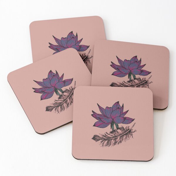 Item preview, Flower & Feather | Dark Botanical Ink Art | Floral Illustration designed and sold by Half Mess.