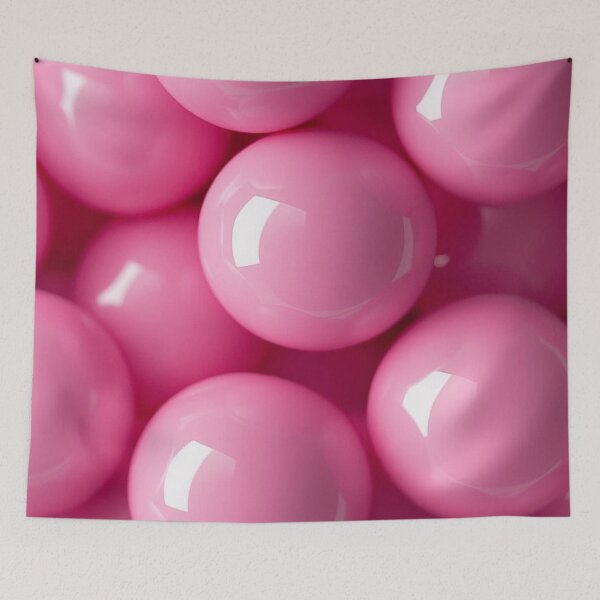 Item preview, Glossy Pink Bubblegum Balls Pattern — Y2K Barbiecore Pearl Texture Print designed and sold by LYAN-STORE.