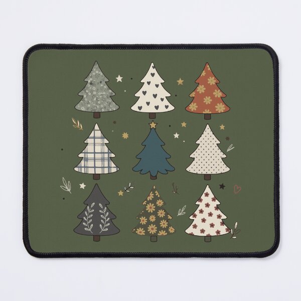 Item preview, Boho Plaid Floral Christmas Trees Cozy Holiday designed and sold by GiriaGallery.
