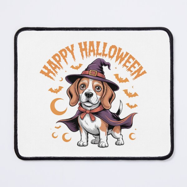 Item preview, Halloween Beagle Witch Hat Cape Flying Bats Spooky Dog designed and sold by elisarasada.
