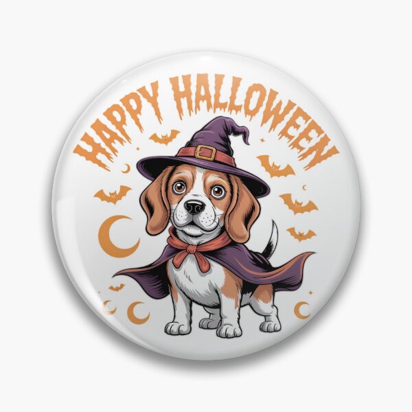 Item preview, Halloween Beagle Witch Hat Cape Flying Bats Spooky Dog designed and sold by elisarasada.