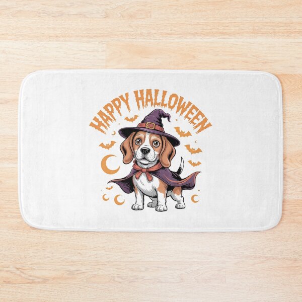 Item preview, Halloween Beagle Witch Hat Cape Flying Bats Spooky Dog designed and sold by elisarasada.